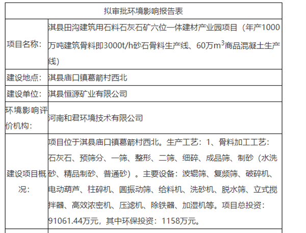 合计年产约4500万吨 河南/安徽/浙江/广东等多地砂石项目或将开工